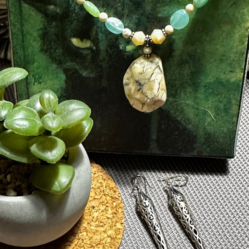 Sterling Silver earrings with necklace Jewelry Bundle